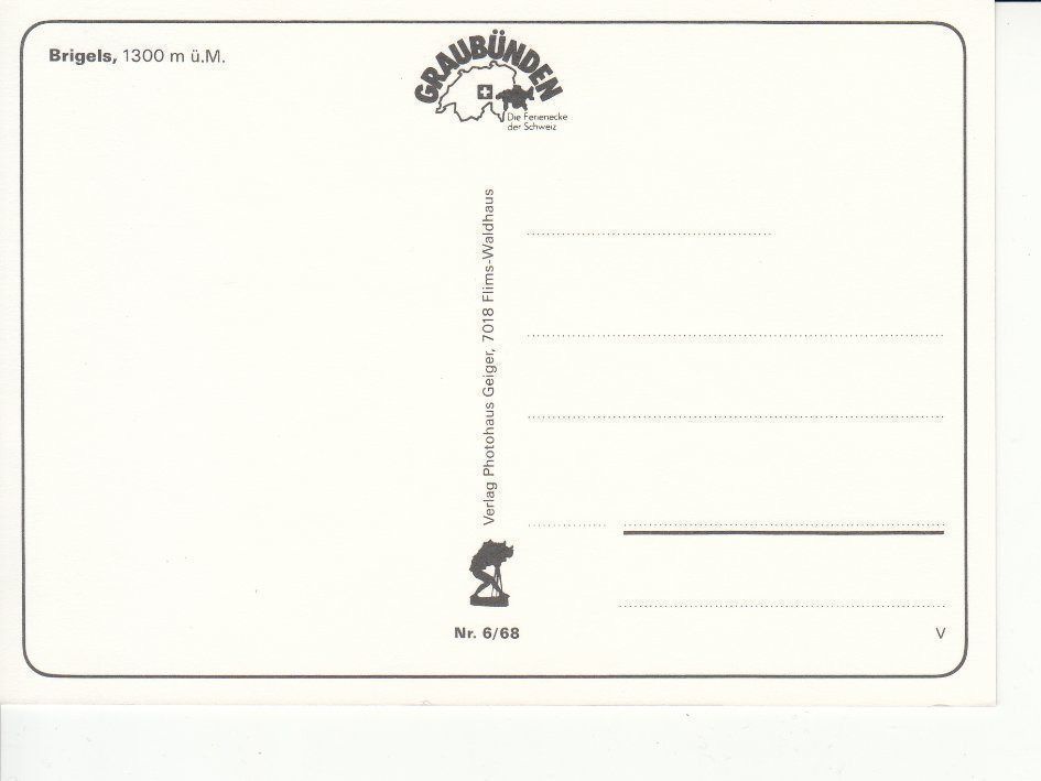 Cartoline postali: Brigels 1 um 1995 – Usato da Bürglen TG venduto da StampGraf 1