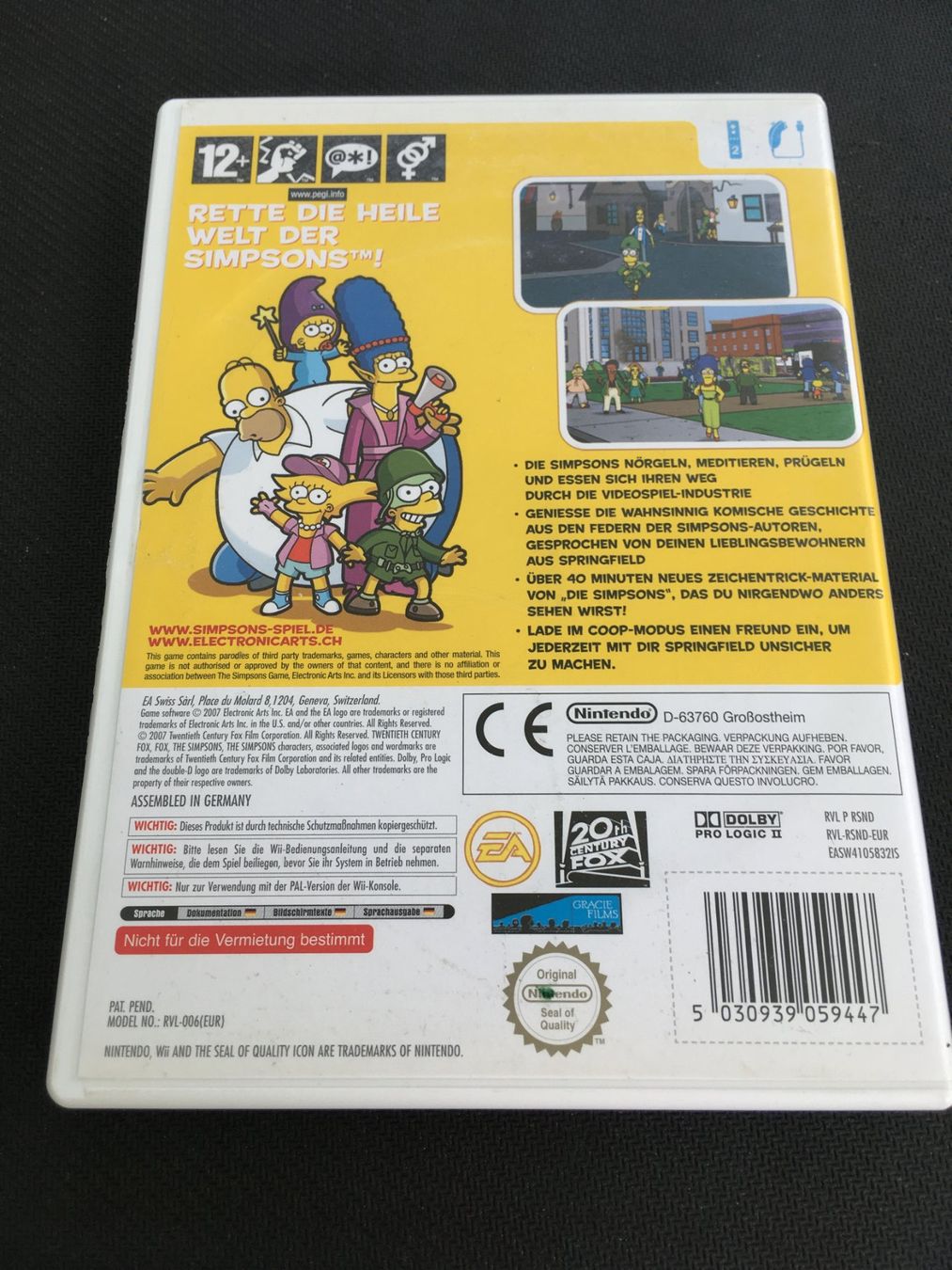 Nintendo Giochi: Die Simpsons das Spiel - Nintendo Wii – Usato da St.Gallen venduto da Punktchen01 1