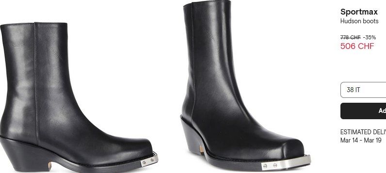 Scarpe da donna: Sportmax Hudson Boots / Bottes  . 38 – Nuovo (secondo la descrizione) da Collonges venduto da arashee 9