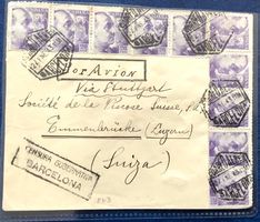 1943 Spanien Zensur - Brief - Luftpost - Barcelona - Luzern