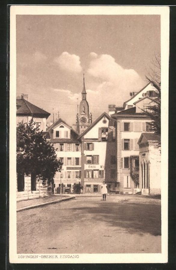 Cartoline postali: Zofingen, Oberer Eingang, Mädchen, um 1930 – Usato da Frauenfeld venduto da POML