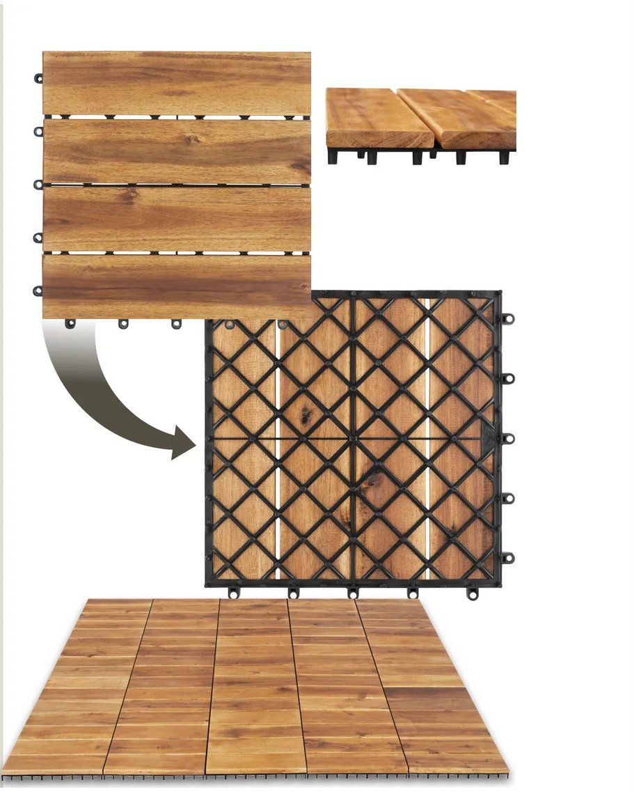 Rivestimenti per pavimenti: 20er Set Terrassenfliesen Tabula mit Klicksystem – Nuovo (secondo la descrizione) da Steinhausen venduto da Retourenprofis 1