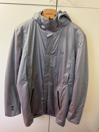 Uber Daunen Winterjacke mit Kapuze, Grau, PrimaLoft, L