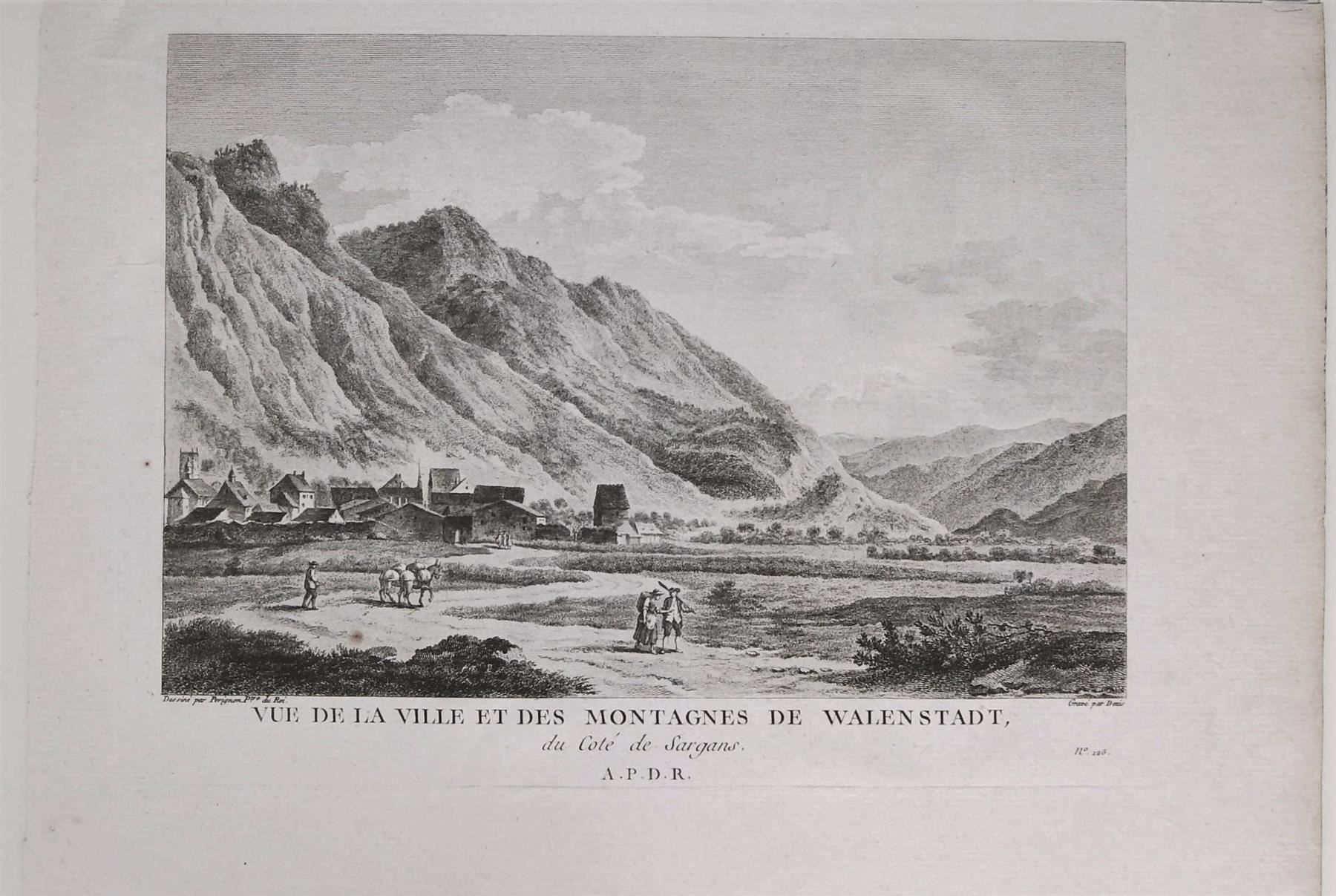 Incisioni: Walenstadt  Kupferstich 1780 – Usato da Rafz venduto da Helvet32