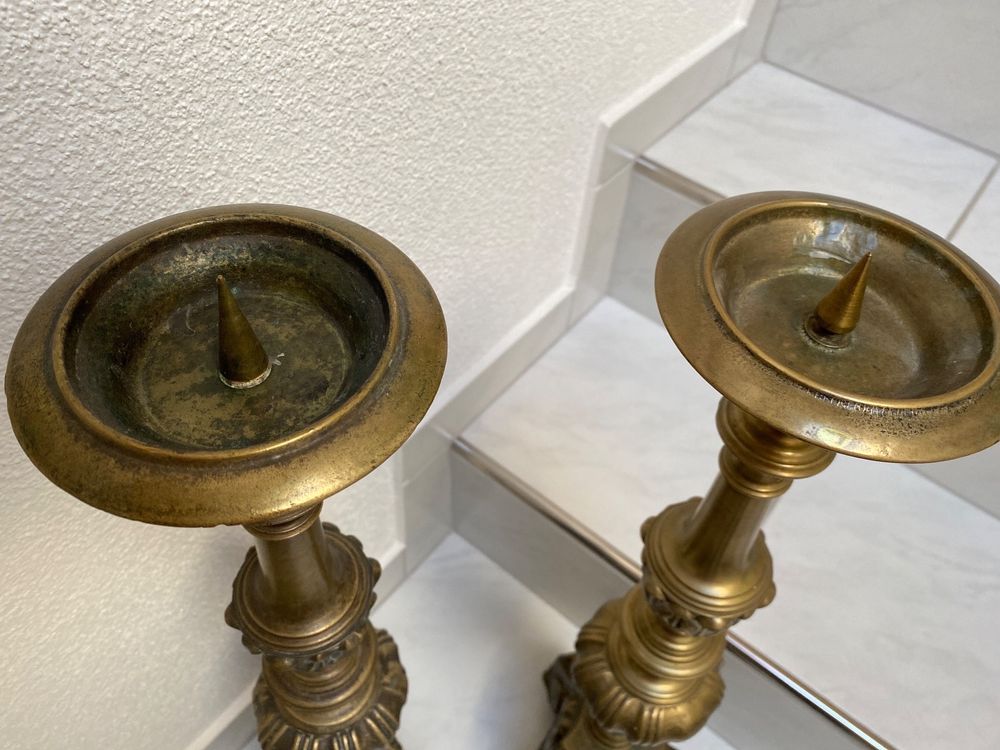 Christlich-orthodoxer Kerzenständer Aus Bronze/Messing – Handgefertigt, 14 Cm Hoch