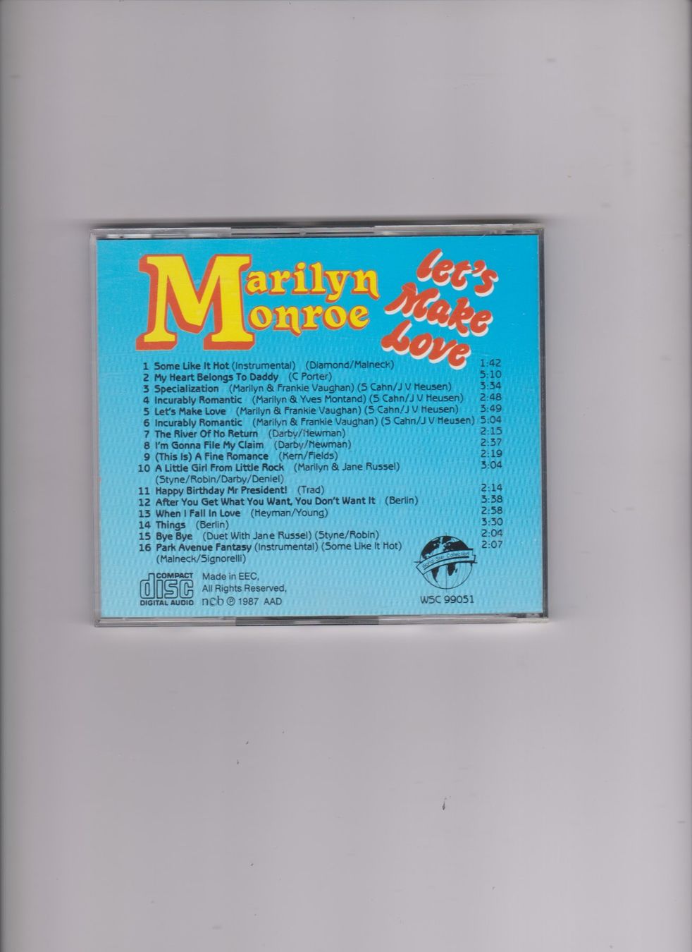 CD: Marilyn Monroe Let's Make Love CD Original Recording – Usato da Bex venduto da Canouille 1