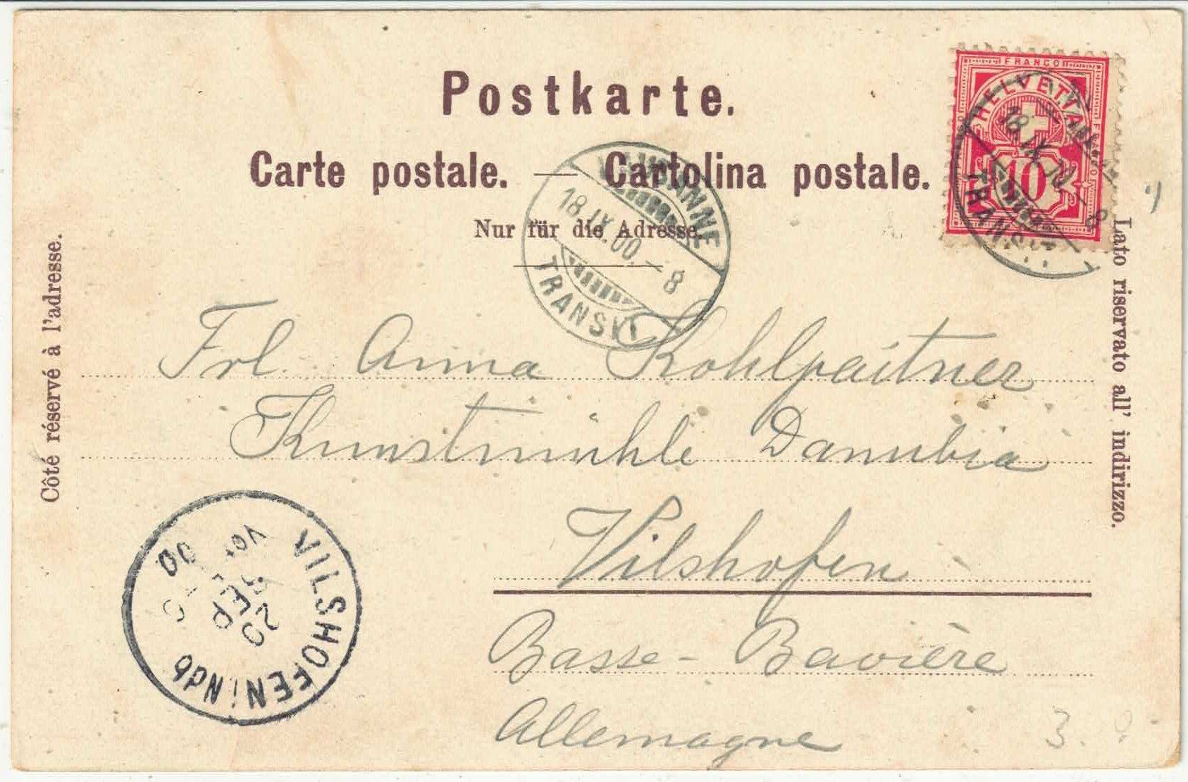 Cartoline postali: Lausanne - Vue generale - Litho – Usato da Ettingen venduto da Kartenplanet 1