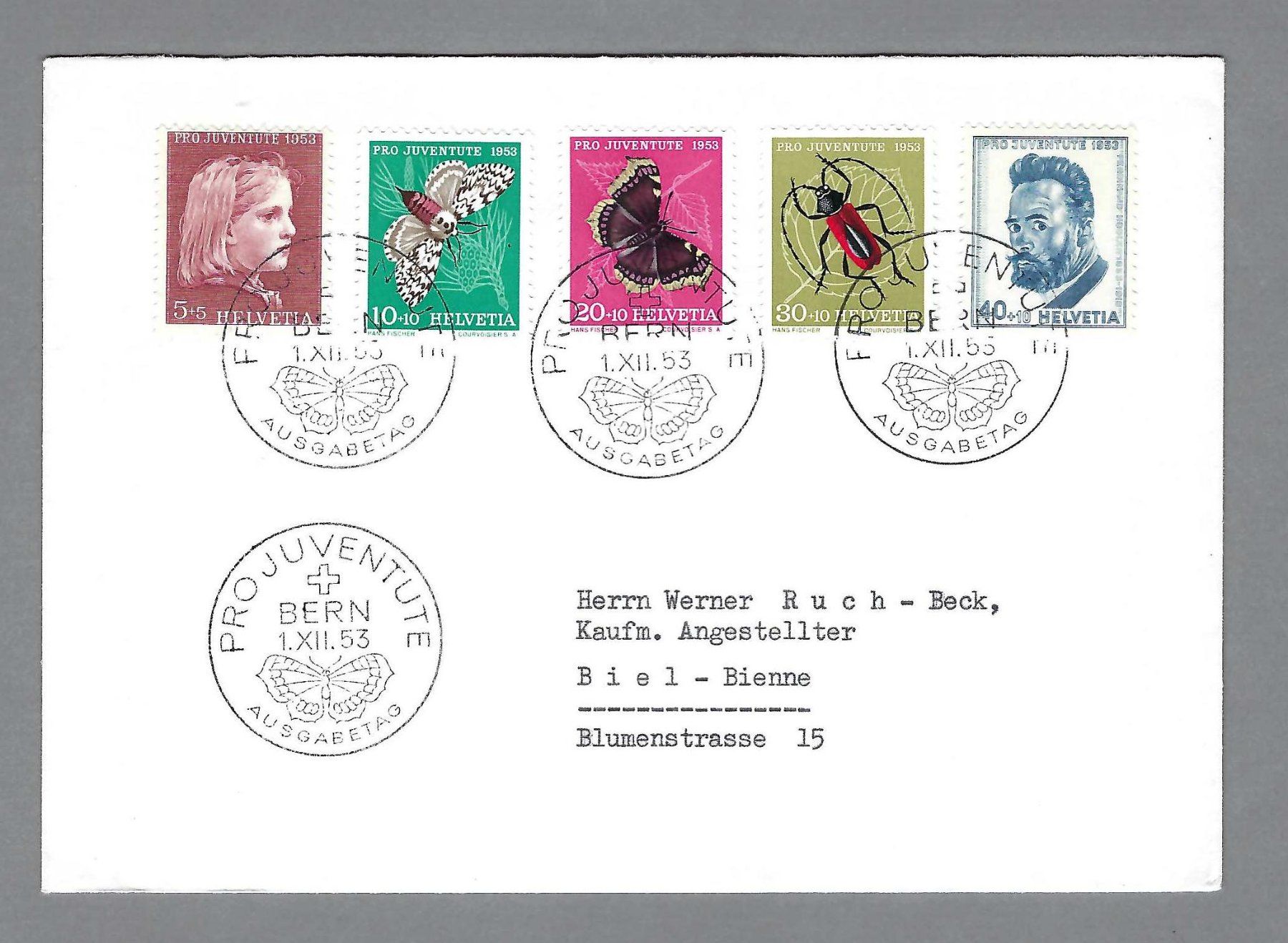 Tutti i francobolli: FDC PJ 1953, SATZBRIEF, ET-0 BERN – Usato da Pura venduto da ulisse1957