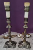 Magnifique paire de lampes Elkington plaqué argent poinçonné
