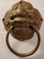 Tibet tür öffner löwen kopf bronze messing