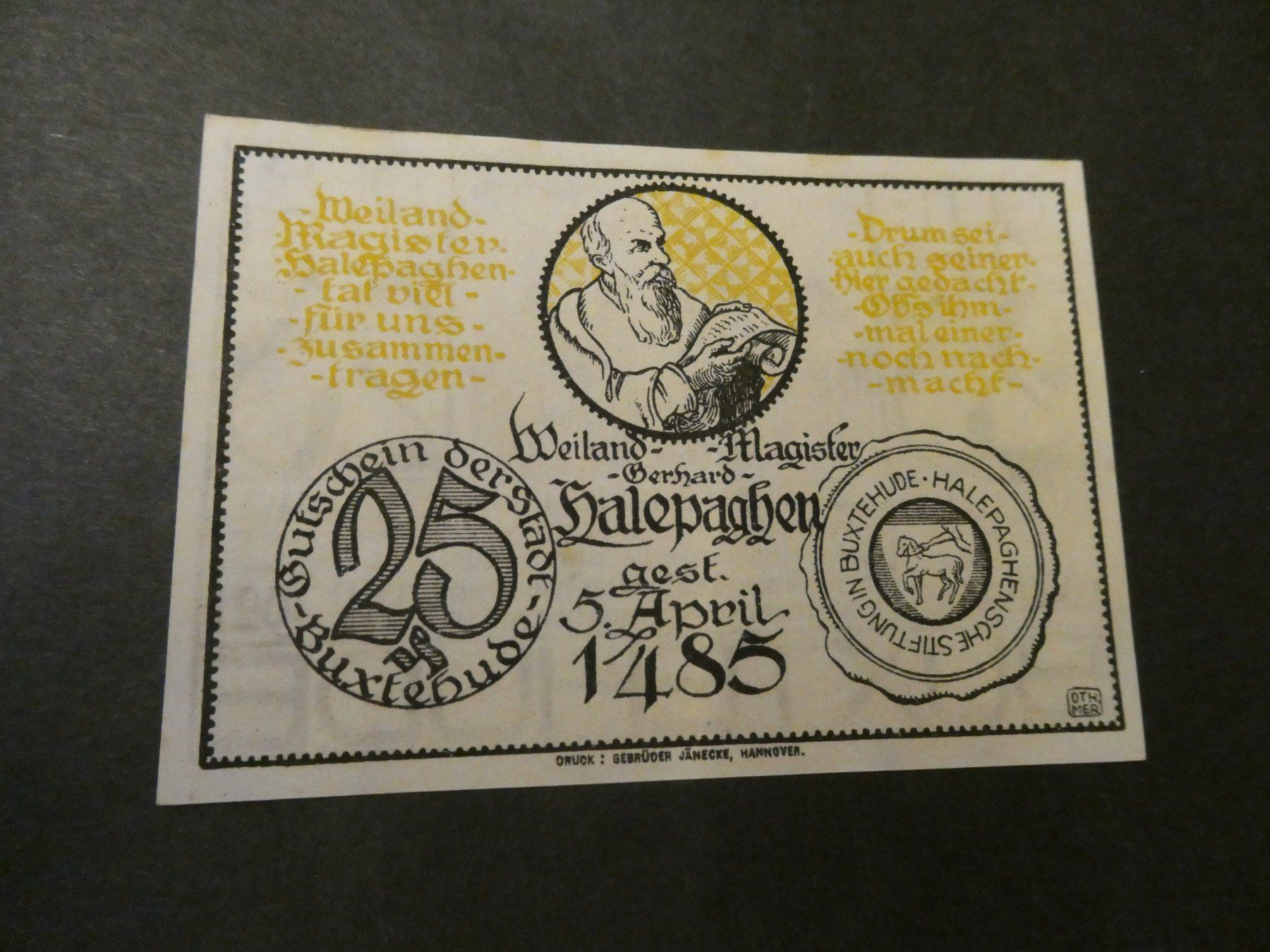 Billets de banque: Dt. Reich,  Buxtehude - Notgeldschein – D'occasion à Hinterforst par Rohusri 1