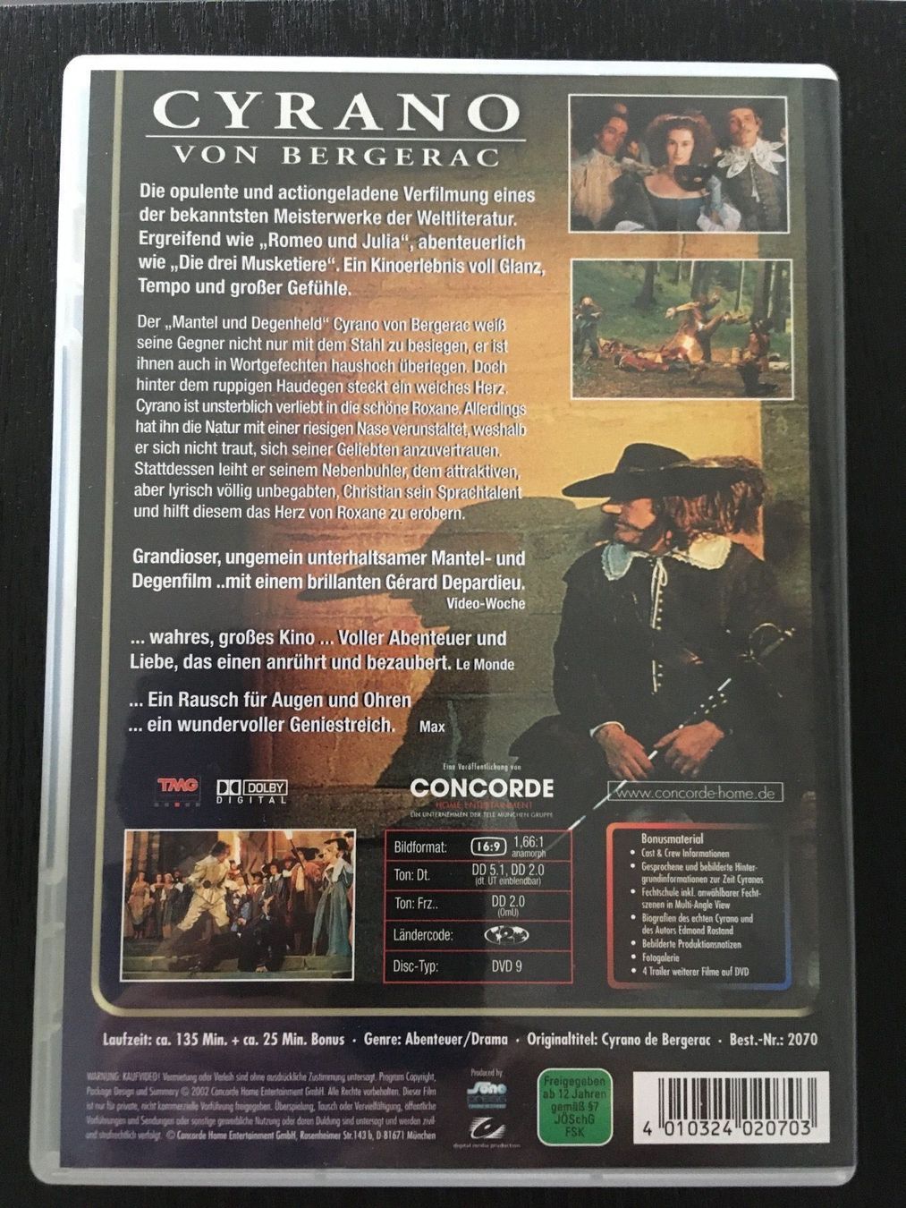 Alle DVDs: Cyrano von Bergerac - Dvd - Depardieu – Gebraucht aus Arbon von HelFer01 1