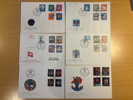 9 Pro Patria FDC Satzbriefe 1964-1971 & 1974