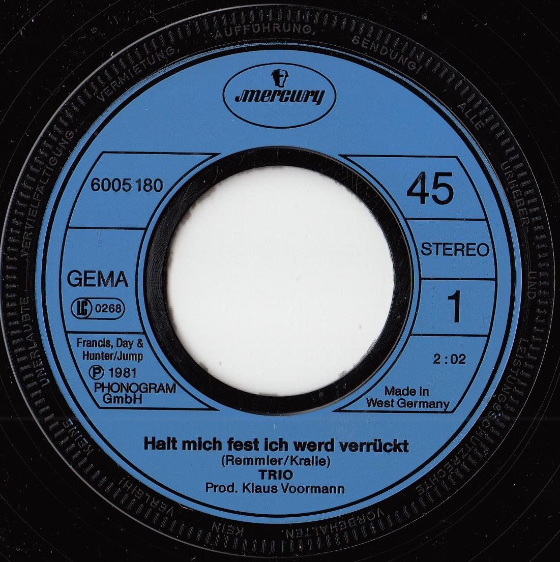 Dischi in vinile: Trio Vinyl Single von 1981 – Usato da Volketswil venduto da Abcrecords 2