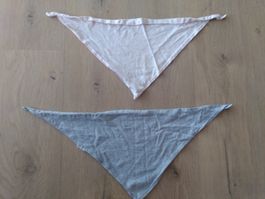 2 Dreiecksspucktücher - rosa und grau
