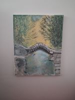 Original Acrylbild – Brücke am Wasser – handgemaltes Unikat