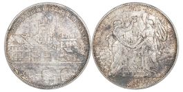 5 Franken Schützentaler "Lausanne" von 1876 (vz). Ab 1.--