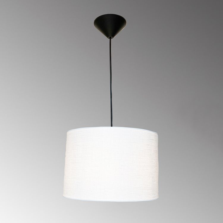 Runde Pendelleuchte Mit Stoffschirm – Grau, 30 Cm Ø, 2x E14, Dimmbar, 105 Cm Kabellänge