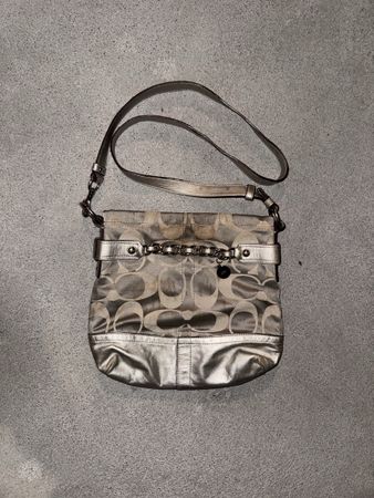 vintage coach bag silver  