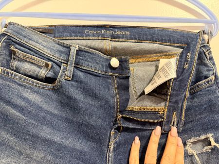 Calvin Klein Jeans Femme W27 L30 Destroyed Bleu