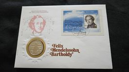 Numisbrief Felix Mendelssohn-Bartholdy Gedenkmünze 5 DM.