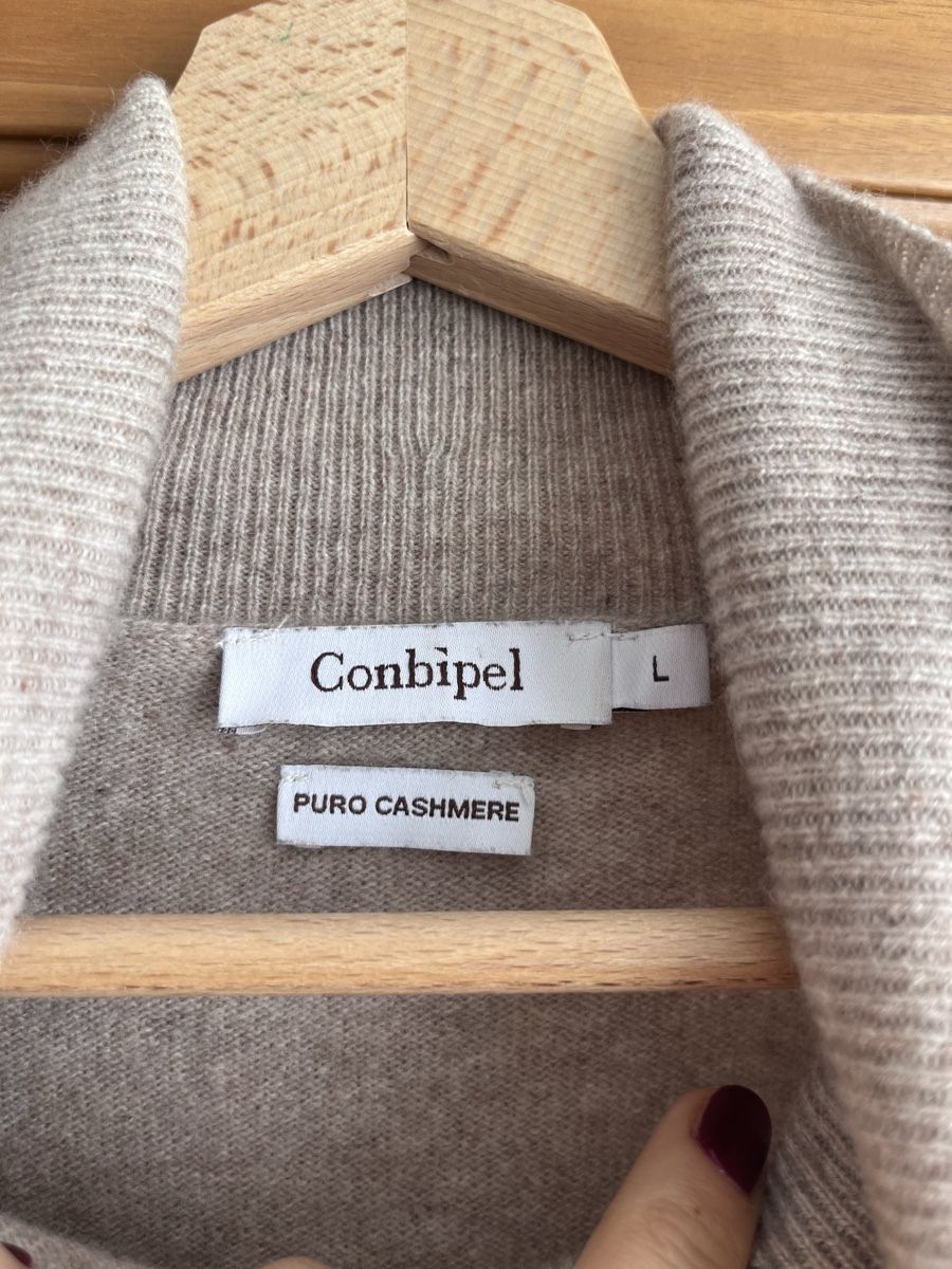 Vestiti: Conbipel Cashmere Kleid , Beige, Grösse L – Usato da Zürich venduto da FrauMa 1