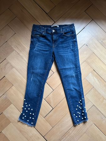 ZARA - Jeans blau mit Perlen 42
