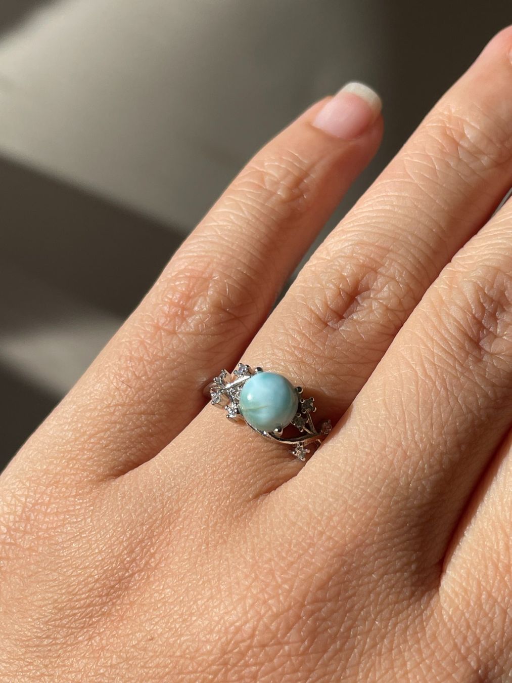 Pietre preziose: Premium Larimar Edelsteinring Naturstein – Nuovo e nell'imballaggio originale da Schiers venduto da sisikristall 2