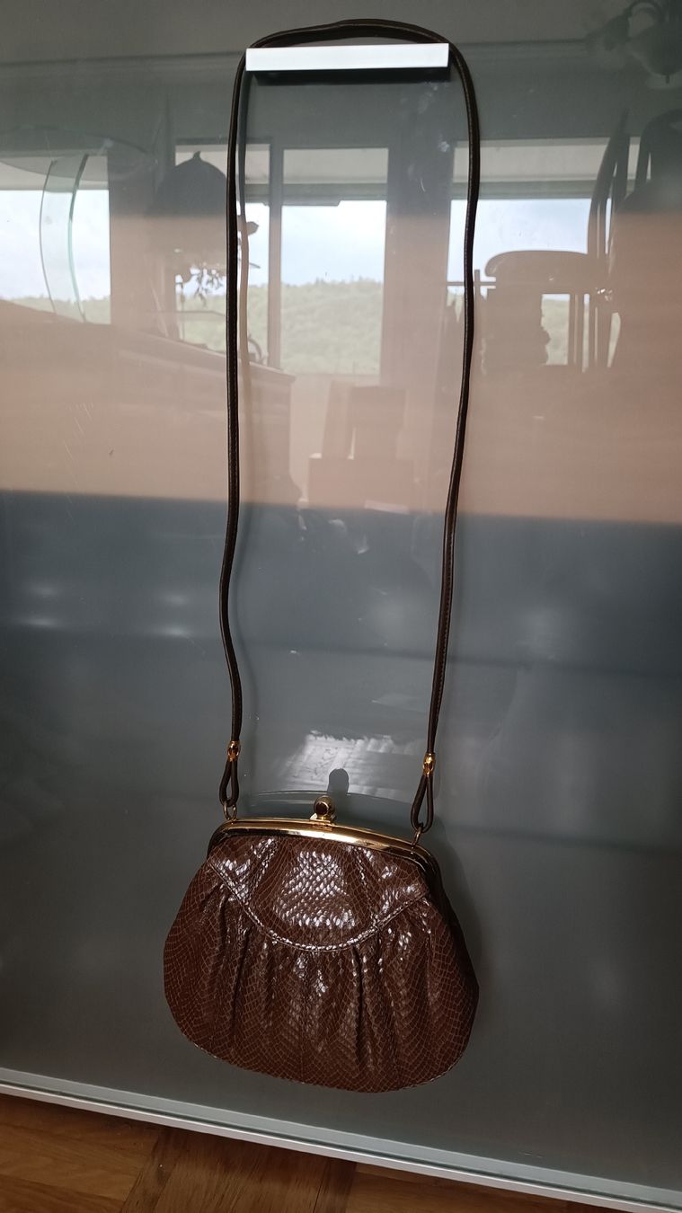 Borse da donna: Handtasche in Schlangenlederoptik, braun – Usato da Baden venduto da zuppel