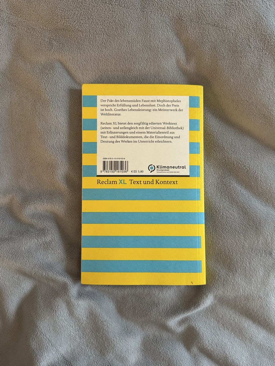 Libri: Goethe's Faust: Part One - Reclam XL Text Book – Nuovo (secondo la descrizione) da solothurn venduto da mil_ja.t 1