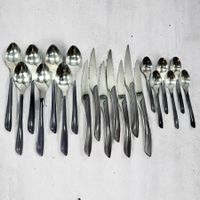 Ménagère couverts vintage gris, 20 pièces, acier inoxydable