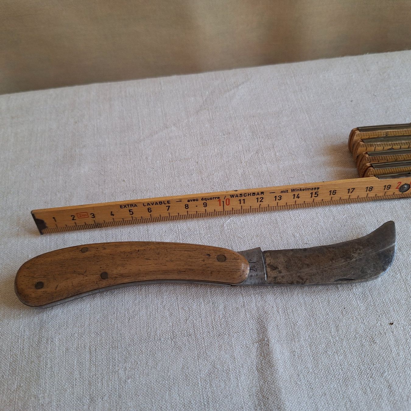 Zubehör: Altes Klappmesser, Holzgriff, Initialen J Z – Gebraucht aus Winterthur von Goldpipau 8