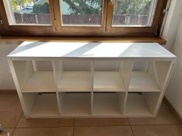 IKEA Kallax Regal weiss 8 Fächer gebraucht Gebrauchsspuren