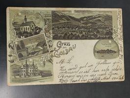 Litho PK / Gruss aus Goldau - Gelaufen 1899