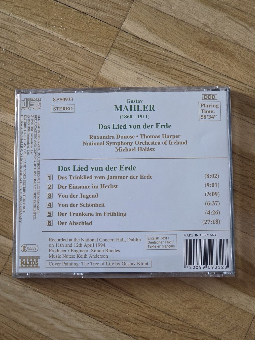 CDs: CD: Mahler Das Lied von der Erde – Gebraucht aus Aesch BL von immon 1