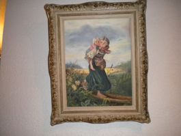 Ölgemälde " Die flüchtende Frau " 54x 44 (Versand möglich