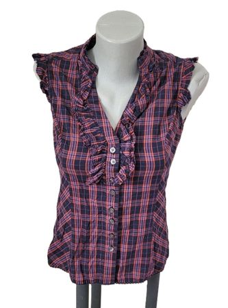 Tommy Hilfiger Kurzarm Bluse Gr. XS Karo