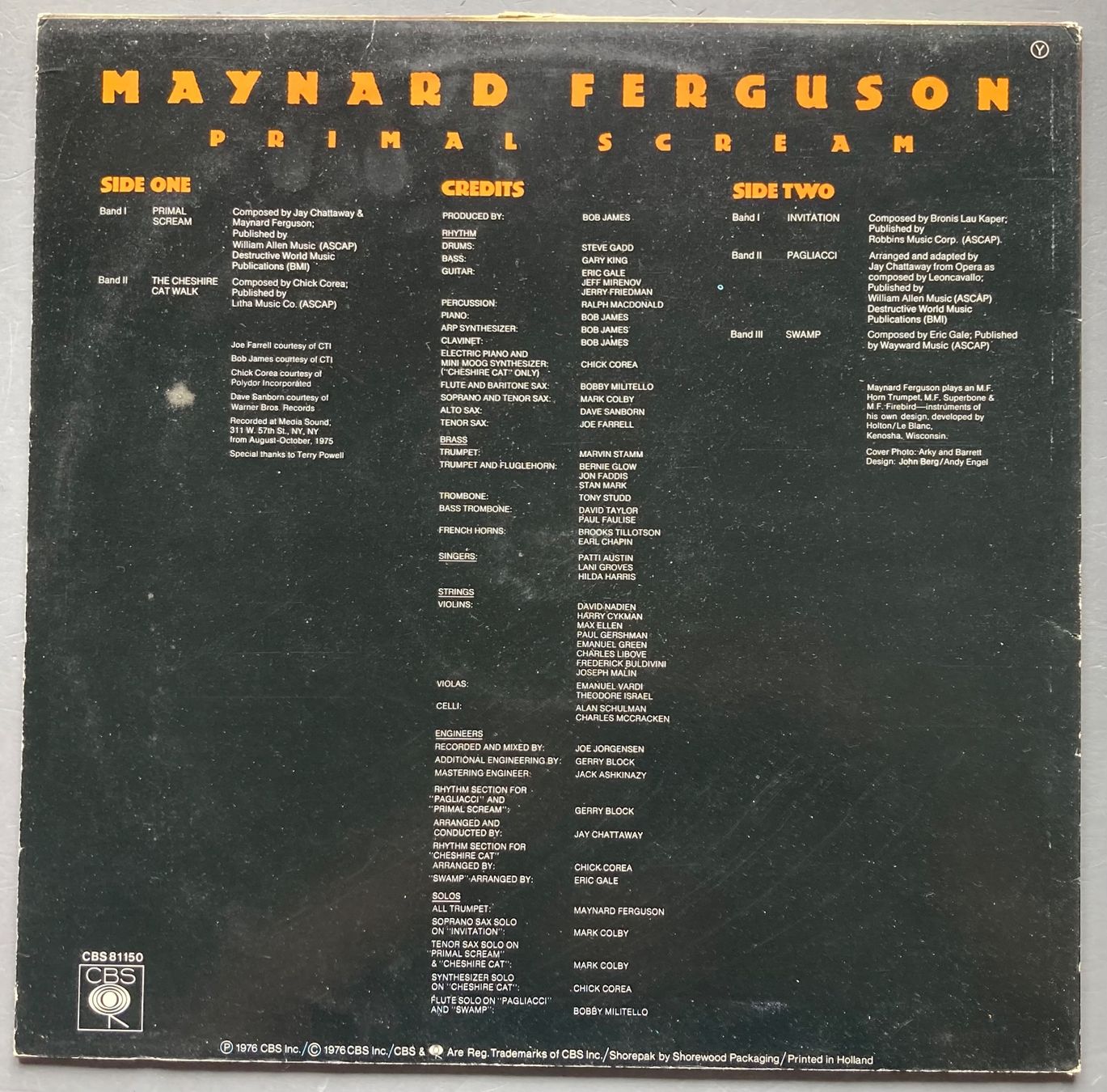 Vinyles: MAYNARD FERGUSON - PRIMAL SCREAM – D'occasion à Poliez-Pittet par Newtown-Records 1