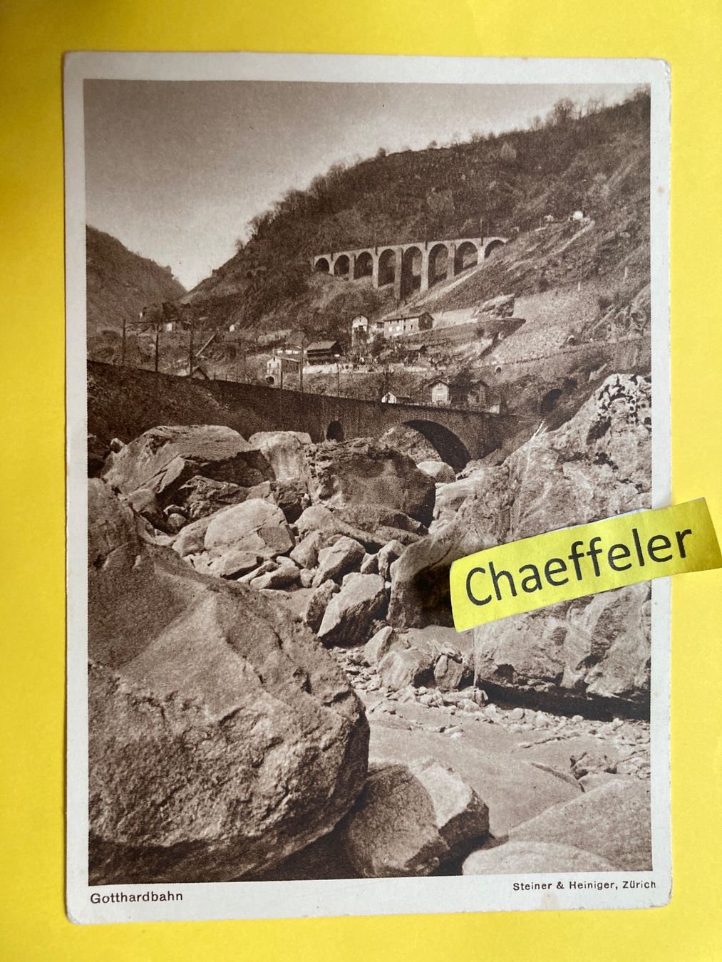 Cartoline postali: Gottardbahn. - Steiner & Heiniger, Zürich – Usato da Zürich venduto da Chaeffeler
