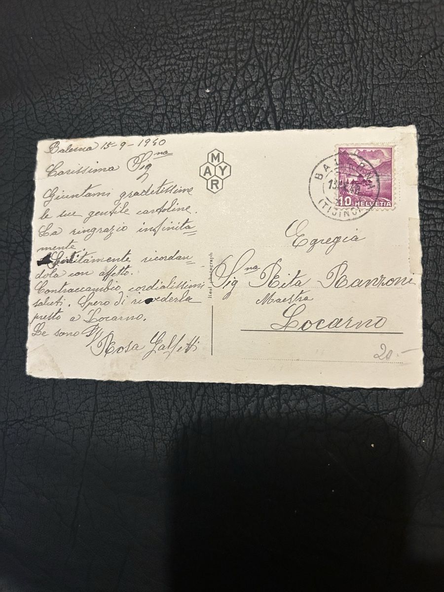 Ansichtskarten: Balerna 1940 – Gebraucht aus Breganzona von Milesbo 1