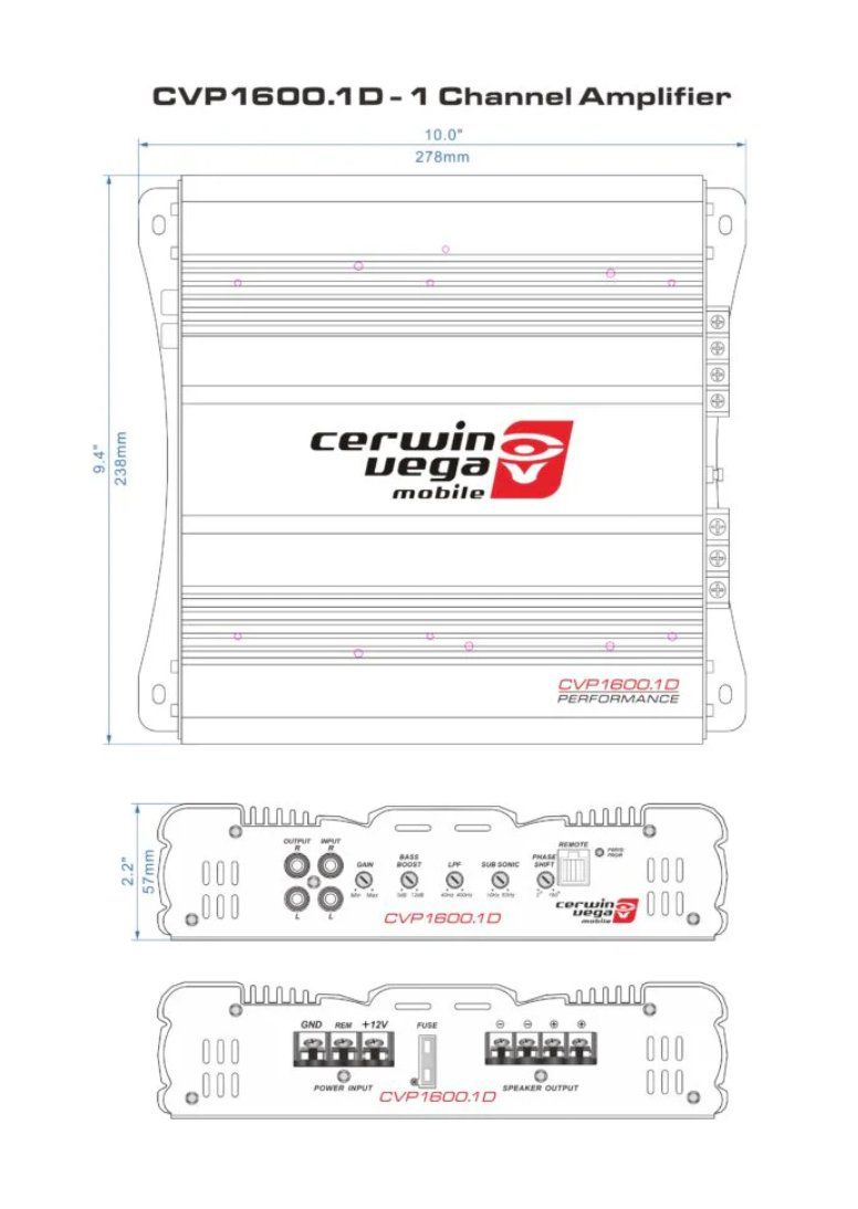 Amplificatori: Cerwin Vega CVP1600.1D – Nuovo e nell'imballaggio originale da Corcelles-près-Payerne venduto da FactoryofSound 5