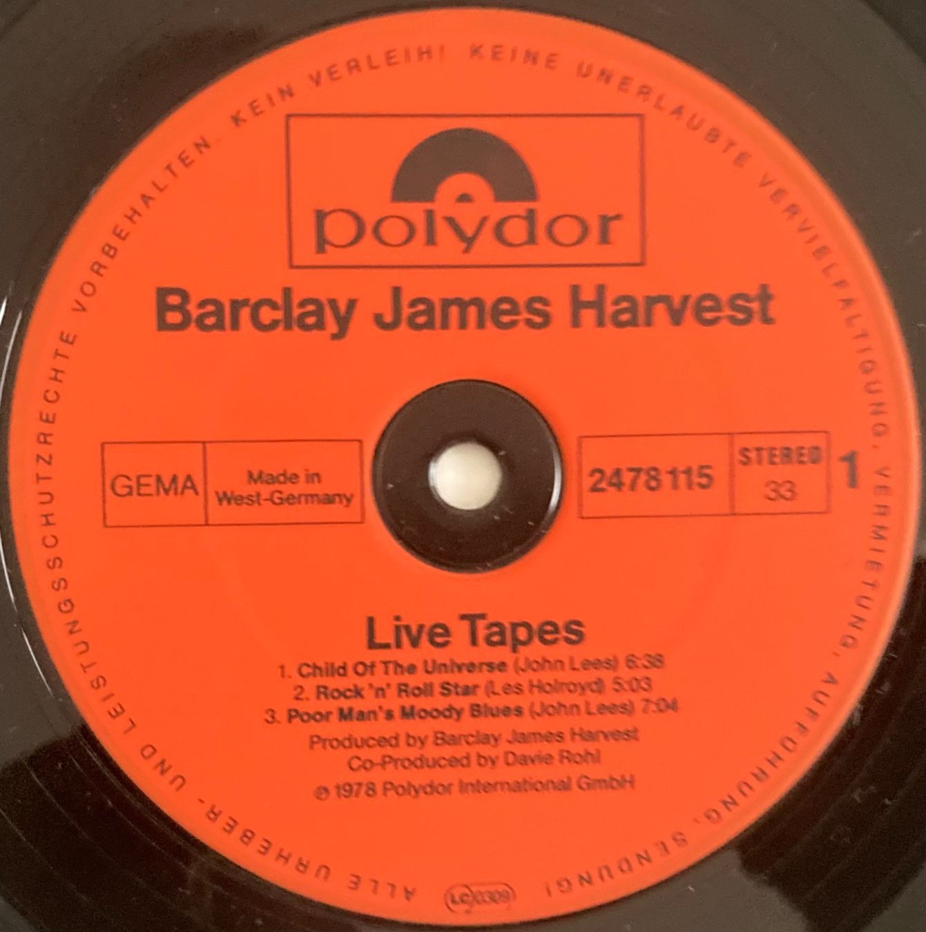 Dischi in vinile: BARCLAY JAMES HARVEST - LIVE TAPES – Usato da Poliez-Pittet venduto da Newtown-Records 2
