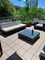 Gartenmöbel Set Rattan Lounge Sofa Tisch Kissen Box Somme...