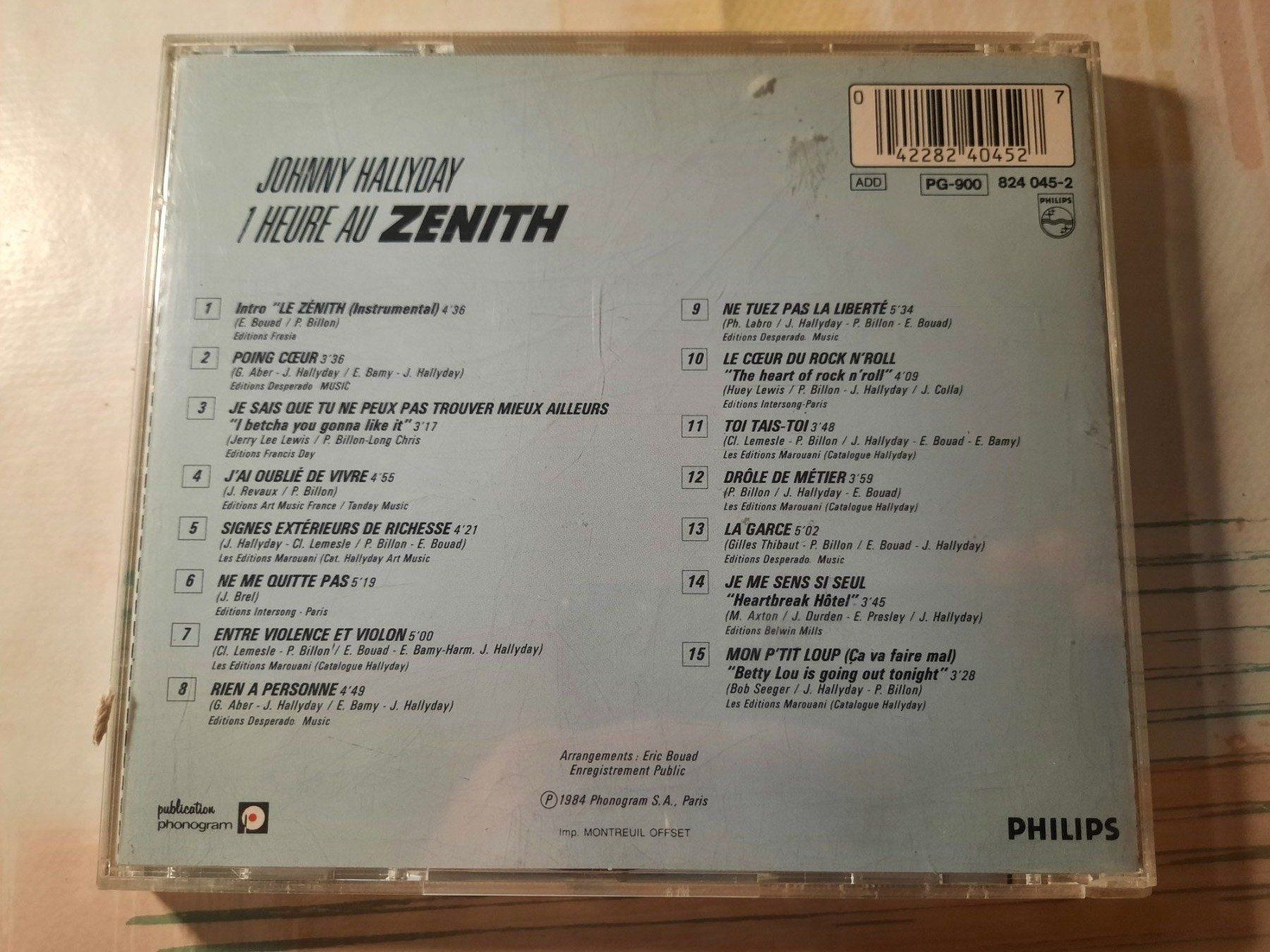 CD: CD Johnny Hallyday - une heure au Zénith – Usato da Pully venduto da bro_n52j 1