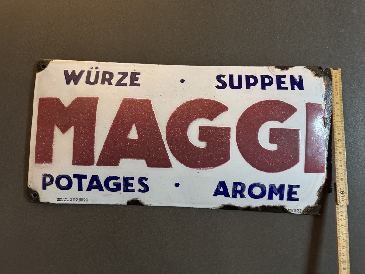 Schilder: Emailschild MAGGI – Gebraucht aus Niederwangen BE von MyVintageWatch