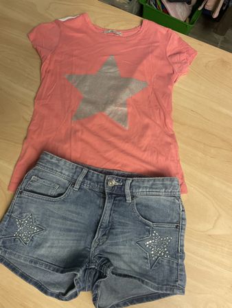 Suesse Sommer Kombi: T-Shirt LTB + H&M Shorts Gr.140