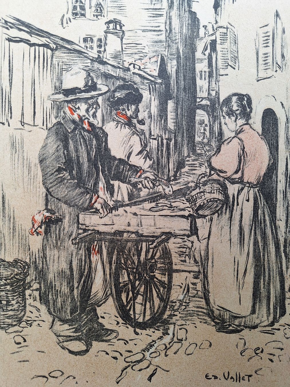Grafica & Litografie: EDOUARD VALLET MARCHAND DE POISSON – Usato da Bevaix venduto da bohrap 1