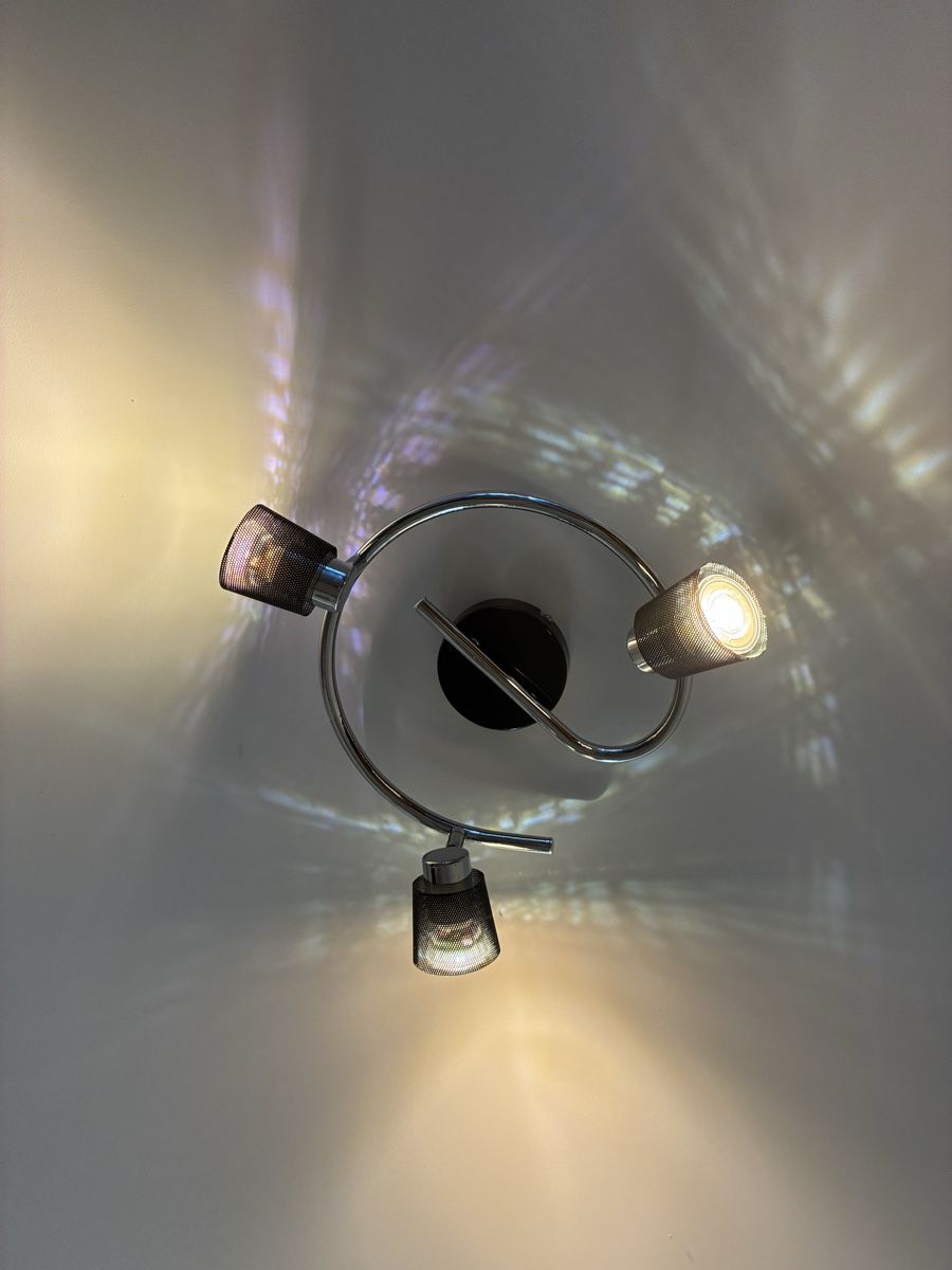 Lampen: Deckenlampe mit 3 Spots (LED) Chrom Glas – Gebraucht aus Biel/Bienne von M4R4Nd