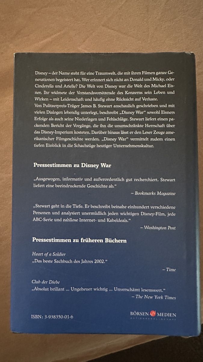 Bücher: Buch: Disney War – Gebraucht aus Amsoldingen von Thor46 1