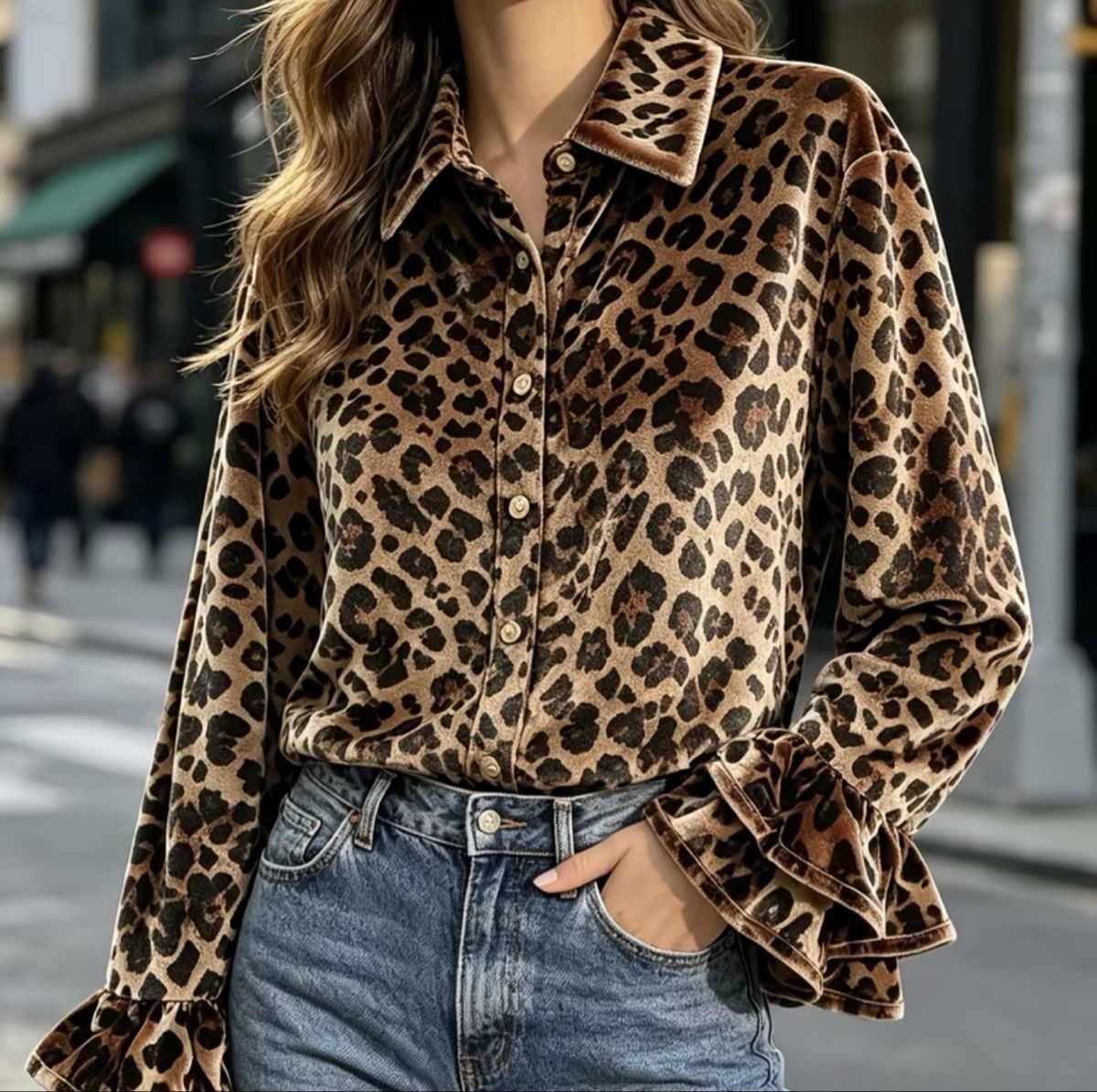 Camicette: Glamour Camicia Velluto Leopardato-tgL- nuova – Nuovo e nell'imballaggio originale da Gordevio venduto da LanaZimm